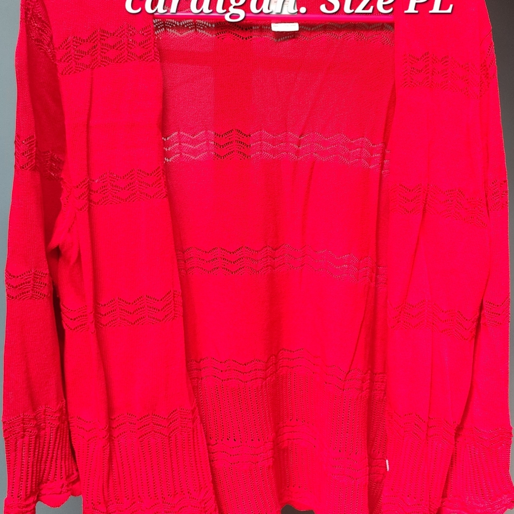 Women's Red Cardigan Sweater